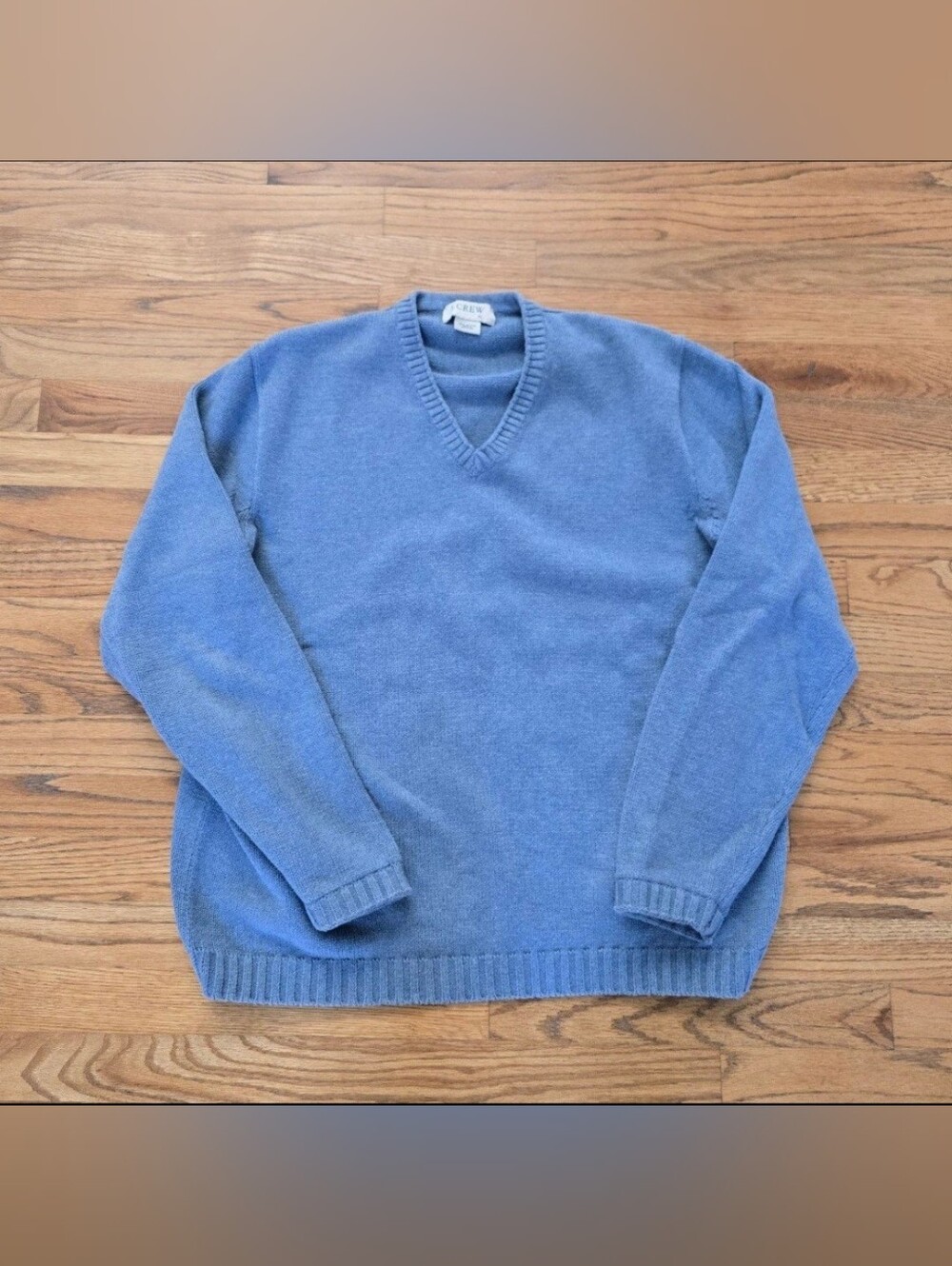 J. Crew Men's V-Neck Blue Sweater XL